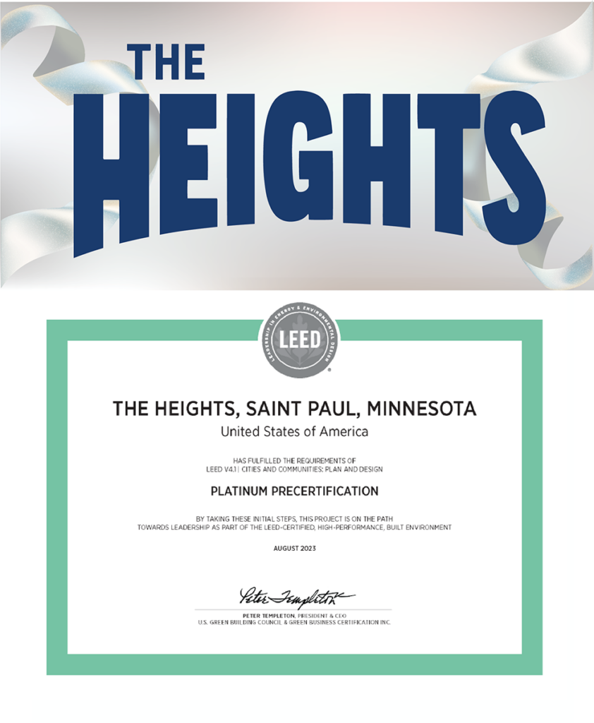 Sustainability at The Heights through LEED for Communities Platinum